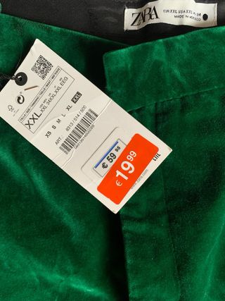 Pantalòn Zara terciopelo verde