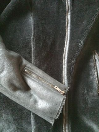 Abrigo piel negra Massimo Dutti