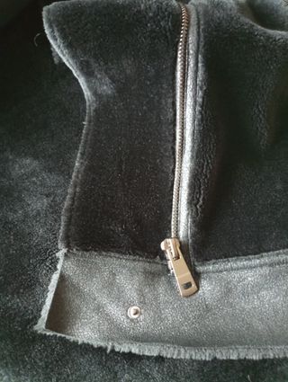 Abrigo piel negra Massimo Dutti