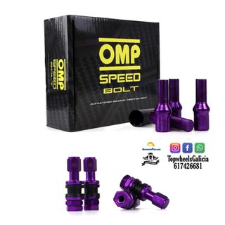 kit tornillos + valvulas para llanta colores omp