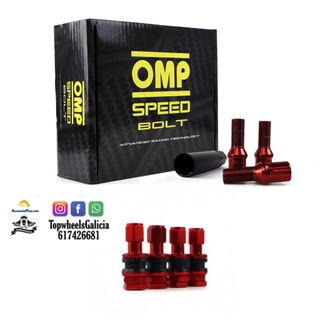 kit tornillos + valvulas para llanta colores omp