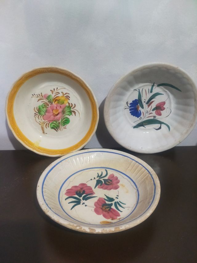 Platos de cerámica antiguos 1 siglo, mas regalo