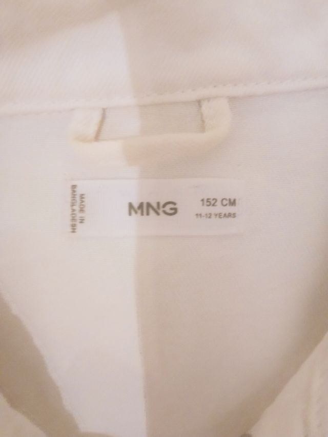 Cazadora vaquera blanca niña Mango t.11/12