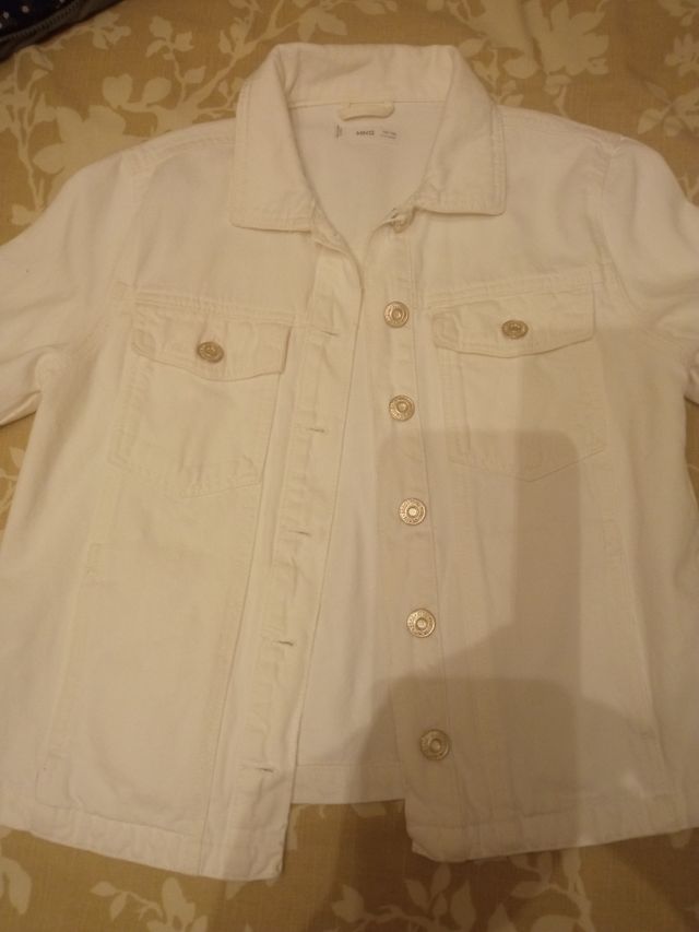 Cazadora vaquera blanca niña Mango t.11/12