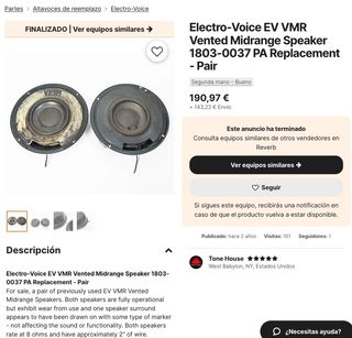 Altavoces pasivos vintage Electro Voice 3vías 300W