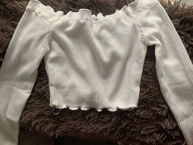 Top camiseta manga larga blanco shein