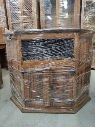 Mueble auxiliar hexagonal rustico perfecto para TV