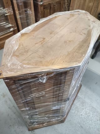Mueble auxiliar hexagonal rustico perfecto para TV