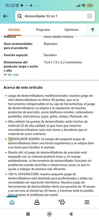 Destornillador 32 en 1 