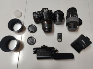 Camara de fotos Nikon DSRL D5500 con accesorios