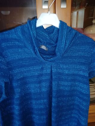 Jersey largo cuello doblado