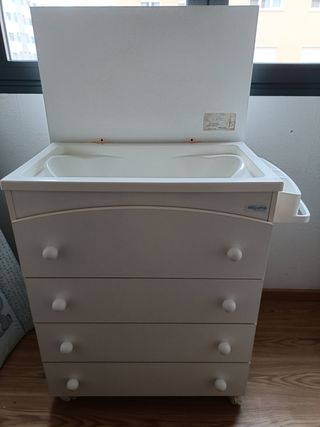 Cambiador bañera con cajones bebe