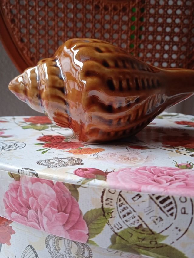 CHINA AÑOS 60 CONCHA CARACOLA NUMERADA PORCELANA