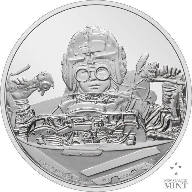 MONEDA STAR WARS 2 DOLAR NIUE PLATA SKYWALKER