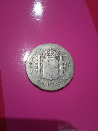 moneda una pesseta plata 1883 ALFONSO XII