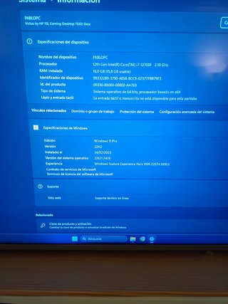 Ordenador HP Victus i7-12gen - 16GB - 1TB SSD