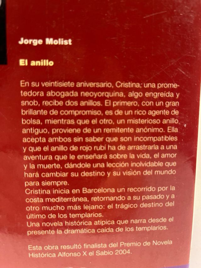 Libro “El anillo” de Jorge Molist