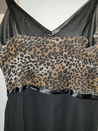 Vestido fiesta negro /leopardo.