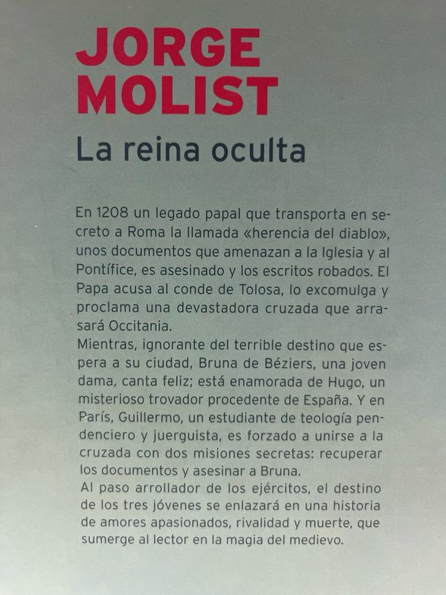 Libro “La Reina Oculta” de Jorge Molist