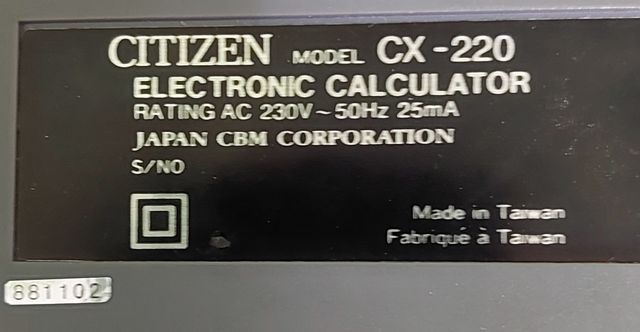 CALCULADORA ELECTRONICA ESCRITORIO CITIZEN CX-220