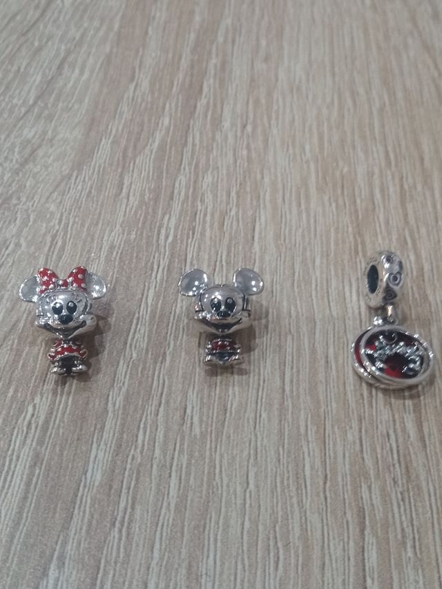 Lote 3 charms Mickey y Minnie