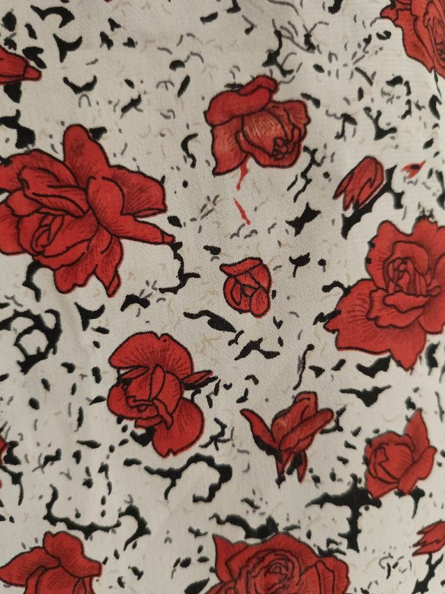 Camicia stampa rose rosse vintage 80s L