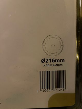 sierra circular para madera de 216