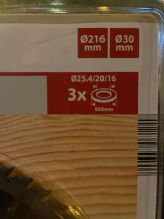 sierra circular para madera de 216