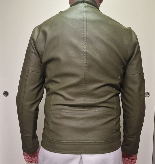 Giubbino stile biker similpelle uomo taglia L