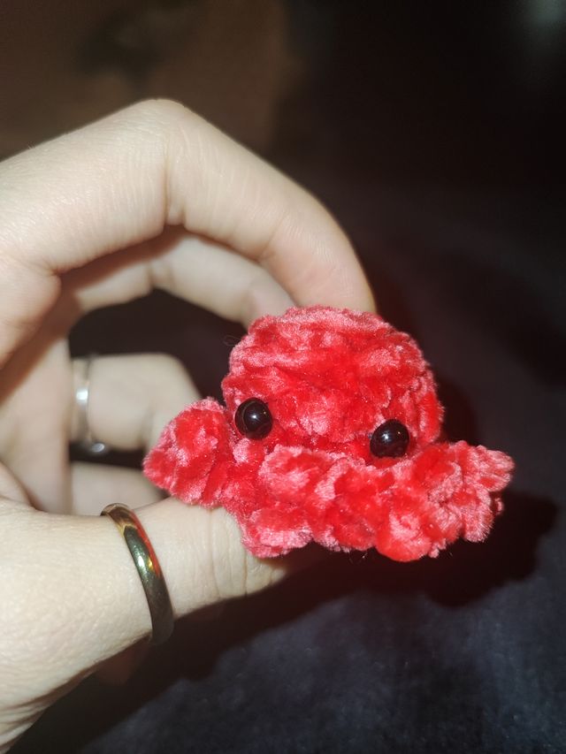 Octopus in ciniglia, peluche uncinetto imbottito 