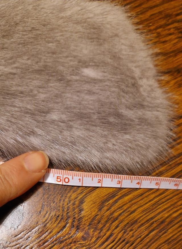 Collo e polsini in pelliccia grigia