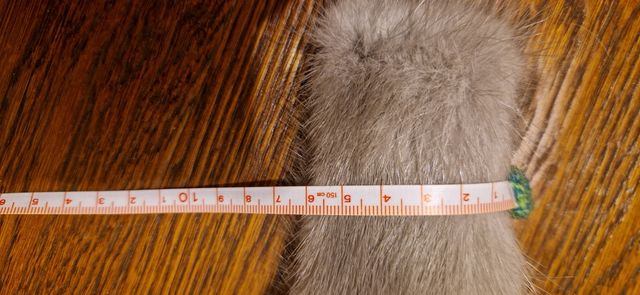 Collo e polsini in pelliccia grigia