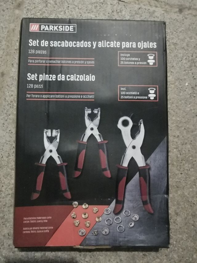 Set sacabocados, alicates para ojales