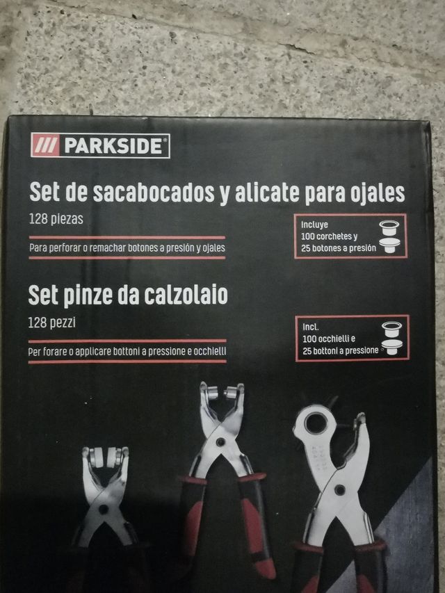 Set sacabocados, alicates para ojales