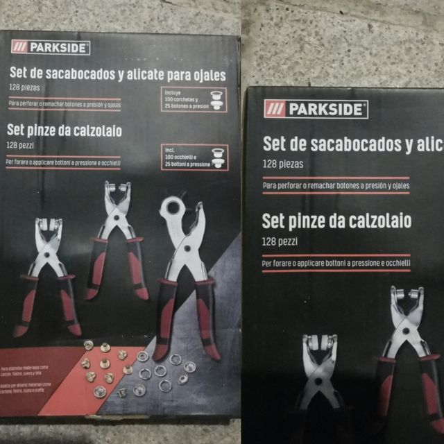 Set sacabocados y alicates para ojales