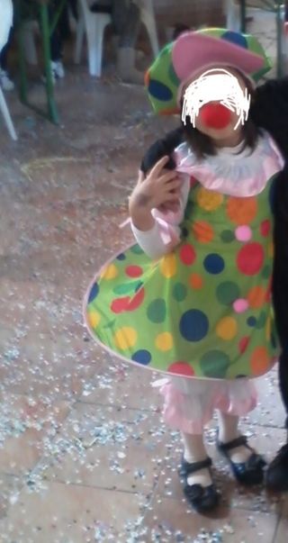 Costume vestito carnevale clown 5/7 anni