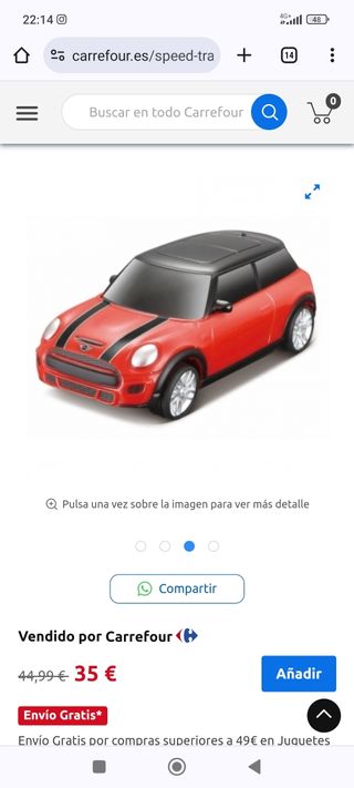Pista de vehículos tipo Scalextric
