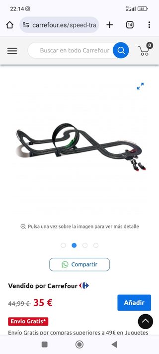Pista de vehículos tipo Scalextric