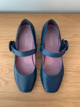 Zapatos azules de piel de Zendra talla 36