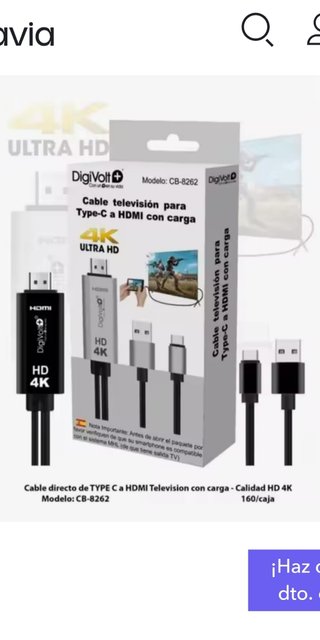 Cable Televisión para Type C a HDMI