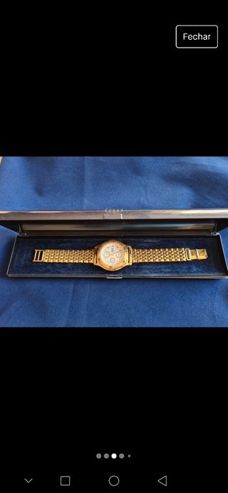 Relógio Orient Quartz 24 k Gold plated