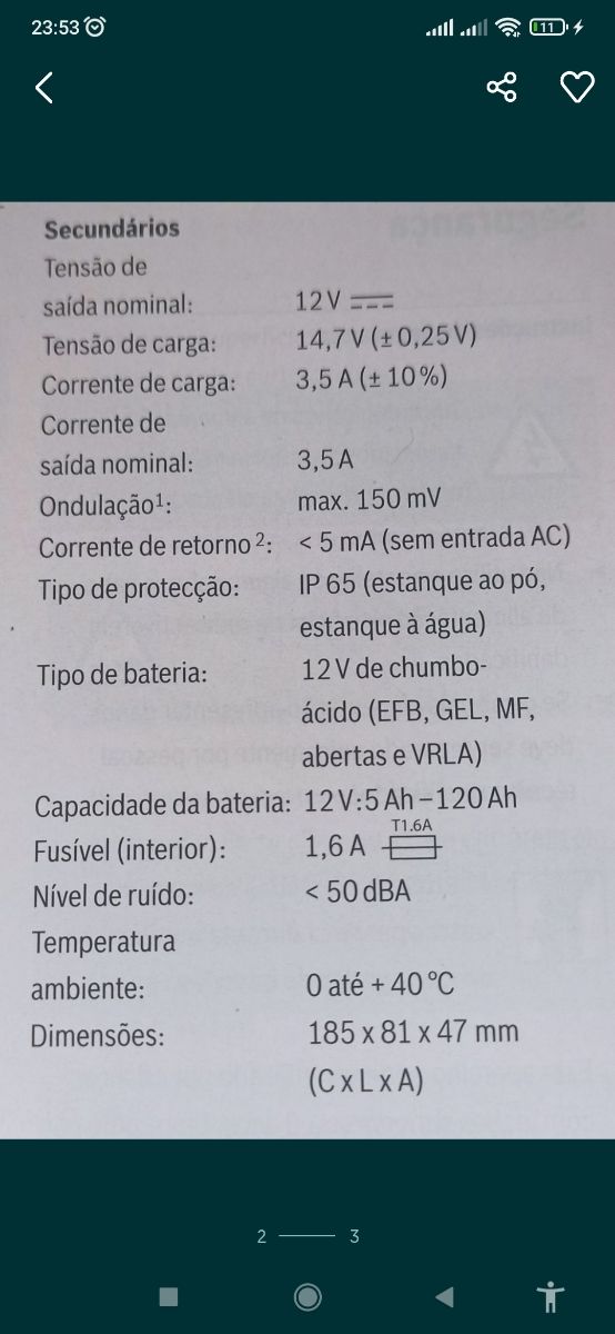 Carregador Bosch 12v