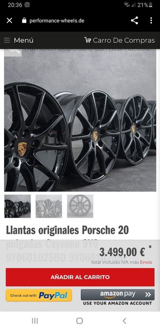 Llantas Porsche Cayenne 20" 9Y0601025