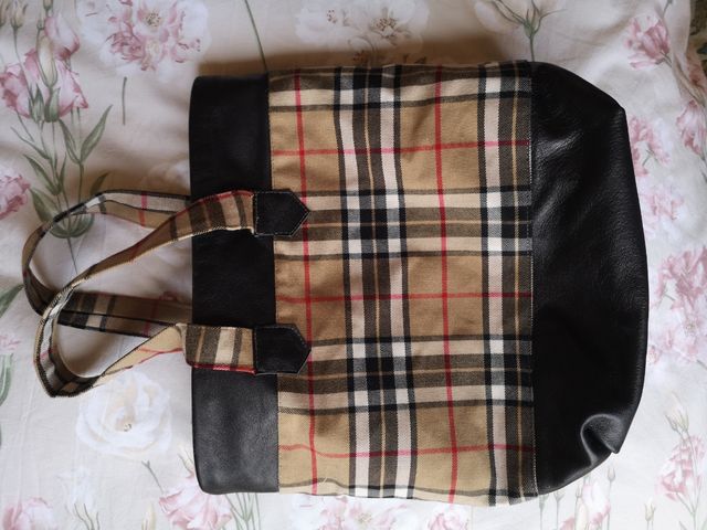 Borsetta donna di stoffa e pelle morbida