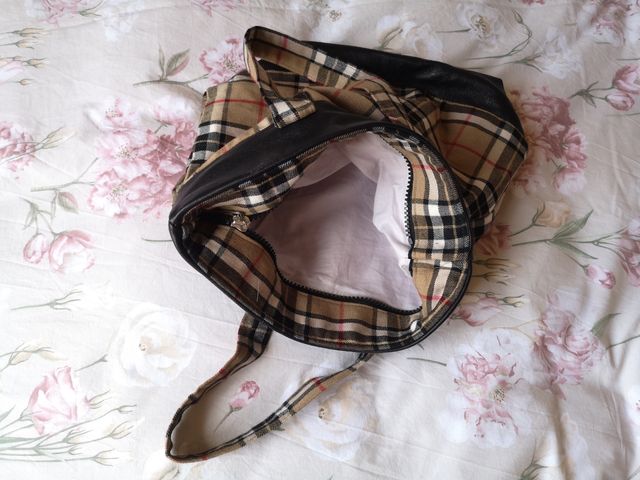 Borsetta donna di stoffa e pelle morbida