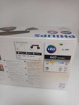 Regleta 2 focos color bronce philips