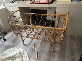 mini cuna moisés mimbre bambu bebe