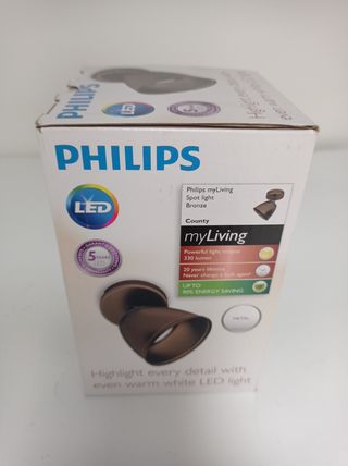 Foco 1 luz bronce led Philips