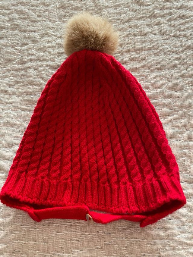 Conjunto gorro + bufanda roja (18-24 meses)