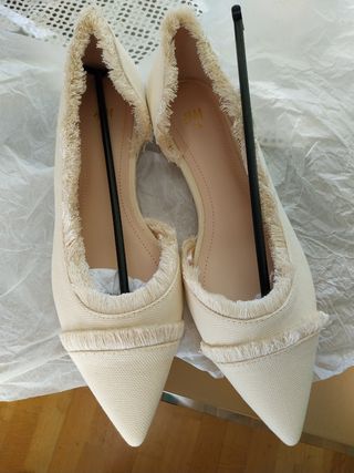 Bailarinas beige - marfil , Nuevas ! Sin Estrenar